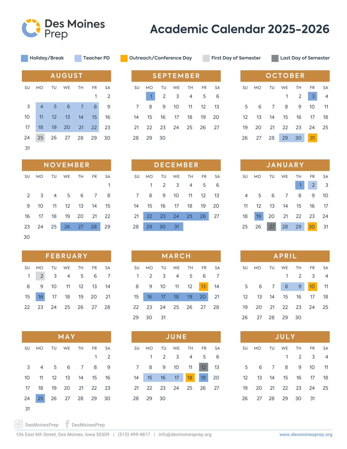 Academic Calendar